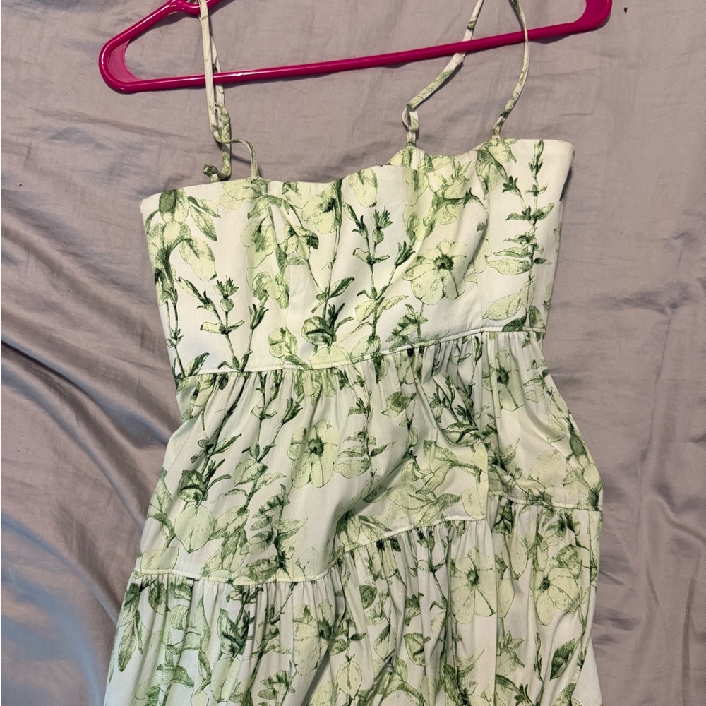Floral Green Maxi Dress- Cinq a sept size 2 - Picture 2 of 4